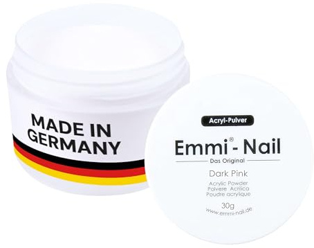 Emmi-Nail Acryl Pulver Dark Pink 30g – hochwertiges Acrylpuder für Naturnagelverstärkung, Nagelverlängerung mit Schablonen oder Tips – roséfarben, stabil, leicht zu modellieren, geruchsarm