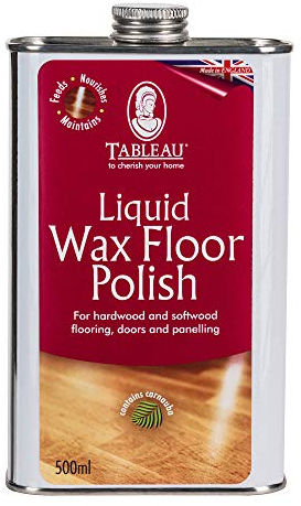 Tableau Liquid Wax Floor Polish, with Carnauba Wax for Wood Floors, Doors and Panelling. 500ml