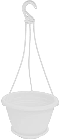 Geli Thermo Plastic Pot rond suspendu pour fleurs Galicia en plastique anthracite de 20 cm de diamètre 25 cm Blanc 10