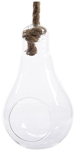 Glastopf Hängetopf Pflanztopf Dekotopf Vase Glasdeko zum Hängen Osterdeko L 25,5