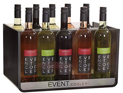 EVENT COOLER VARIO 10, doppeltes Sichtfenster, stromloser Weinkhler, Flaschenkhler - schwarz