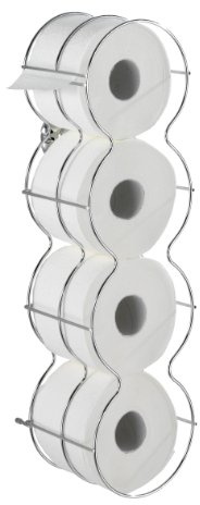 Wenko 16969100 Toilettenpapier-Ersatzrollenhalter Milazzo Super-Loc - Befestigen ohne Bohren, für 4 Rollen, Chrom, 14 x 52 x 15 cm