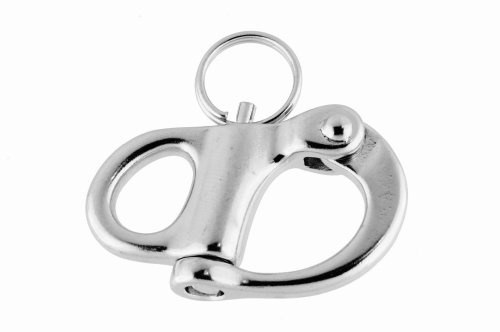 Edelstahl Schnappschäkel 52 mm mit fixem Auge, A4 AISI 316