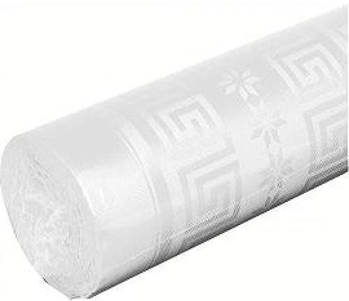 COLDIS 36593 Nappe Papier Damassé 1,20 x 10 m 45 g/m2 Rouleau Extra Blanc