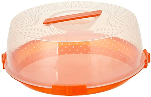 Excelsa Rainbow Copritorta da Trasporto con Maniglie e Chiusura di Sicurezza, Arancione, 32 cm