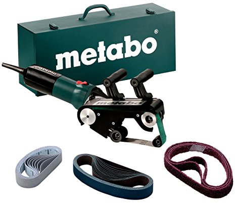 Metabo RBE 9-60 Set Rohrbandschleifer, 602183510, im Stahlblech-Tragkasten,Schwarz