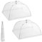 Snner Lot de 2 Grandes Cloches Alimentaires Pliables en Maille - 40 cm - Blanc - pour Pique-Nique/Barbecue - Contre Les Mouches/Insectes/moustiques