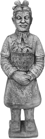 gartendekoparadies.de Statue Chinesischer Terrakotta-Krieger General, Steinfigur, H. 104 cm, 80 kg, Grau, Frostsicher aus Steinguss für Außenbereich (Offizier)