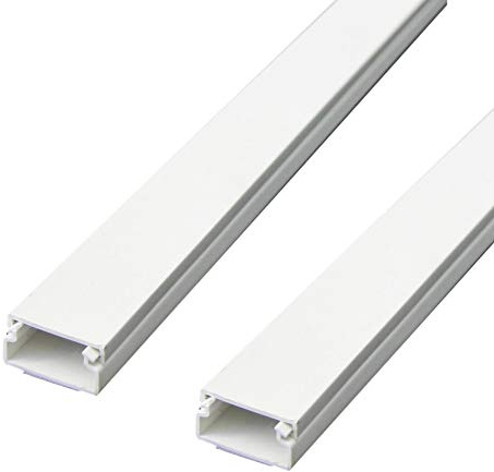 Electraline TRE31748 60775 kabelskydd, kabelkanal, 2 stycken, 20 x 10 mm – 1 m längd (2 x 1 meter) – vit