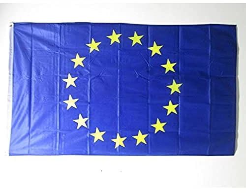 AZ FLAG Drapeau Europe 150x90 cm Drapeau Européen Maille Bloquée 2 Œillets | Usage extérieur Drapeau décoratif coutures doubles et bords renforcés avec œillets métalliques polyester maille
