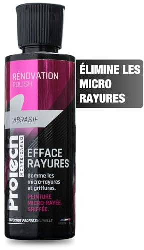 ProTechMC | Efface Rayures Voiture | Efface Micro Rayures Légères et Peu Profondes | Rénovation et Polish Voiture | Compatible avec Toutes les Peintures Micro-Rayée ou Griffée | Made In France | 100ml