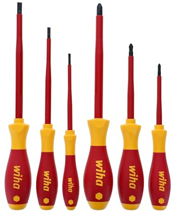 Wiha 32092 Slotted and Phillips Insulated Screwdriver Set, 1000 Volt, 5-Piece