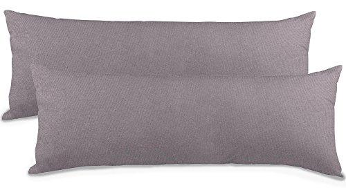 aqua-textil Classic Line Baumwoll Kissenbezug 2er-Set 40 x 145 cm dunkel grau Seitenschläferkissen Bezug Kissenhülle. Kopfkissenüberzug. Pillowcase. Bettkissen. Kopfkissenbezug. Reißverschluss