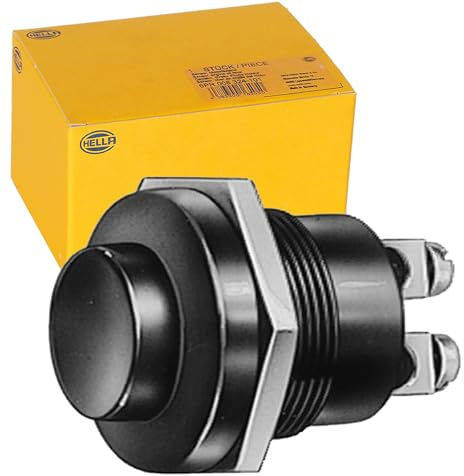 HELLA 6JF 001 571-101 Zünd-/Startschalter - Druckbetätigung - Anschlussanzahl: 2 - geschraubt - Schließer - Bohrung-Ø: 22mm - Blechdicke: 7mm