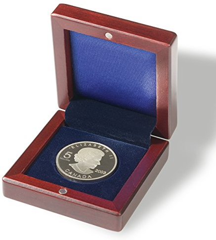 Leuchtturm 337256 Münzetui Volterra - runde Facheinteilung für 1 Münze bis 60 mm Ø - mahagonifarben