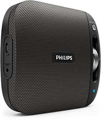 PHILIPS BT2600B/00 - Altavoz portátil inalámbrico con Bluetooth (multipair, micrófono, batería Recargable), Negro