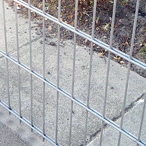 Doppelstab-Mattenzaun Doppelstab Mattenzaun Komplett-Set / Verzinkt / 203cm Hoch / 30m Lang