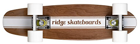 Ridge Skateboards 22 Mini Cruiser en Arce, Madera, Completa, Dark Dye, 55cm, Blanco (MPB-22-NR4-WHITE)