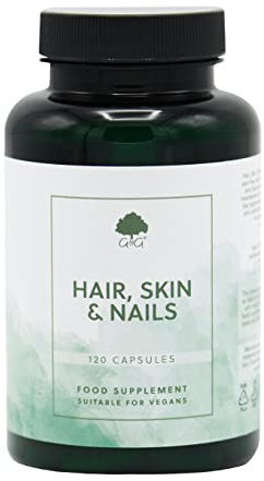 Hair, Skin & Nails - Vegan Beauty Supplement - 120 Capsules - Non-GMO, Made in The UK by G&G Vitamins