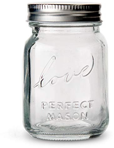 Weddingstar Mason Jar Love Design Pack of 6 Small Vintage Style with Screw Top