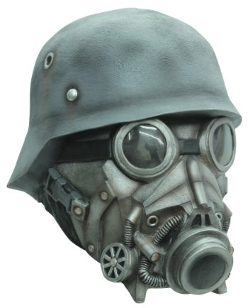 Ghoulish Productions - Máscara Gas Chemical Warfare, Línea Gas Mask & Steampunk, Disfraz de Látex resistente, pintada a mano, Halloween, Fiesta de Disfraces, cosplay, Talla única adulto.