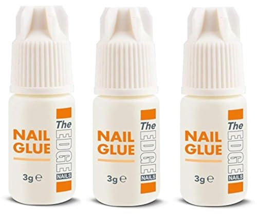 The Edge 3G Adhesive False Super Strong Nail Tips, Clear - Pack of 3