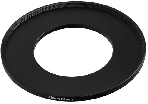 vhbw Step-Up-Ring Adapter von 49 mm auf 82 mm für Kamera Objektiv | Filteradapter, Metall, Schwarz