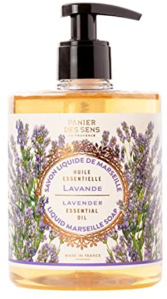Panier des Sens – Marseille Seife flüssig Lavendel – 97% natürliche Inhaltsstoffe – Feuchtigkeit spendende Handseife flüssig mit Olivenöl - natürliche Seife aus Frankreich - Lavendelseife 500ml