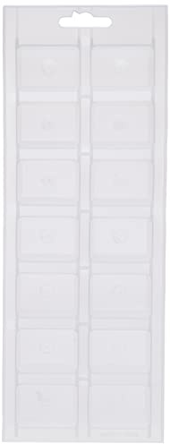Chef Aid Ice Cube Tray Set, Traditional White Plastic Trays that hold 14 cubes, Set of 2 trays