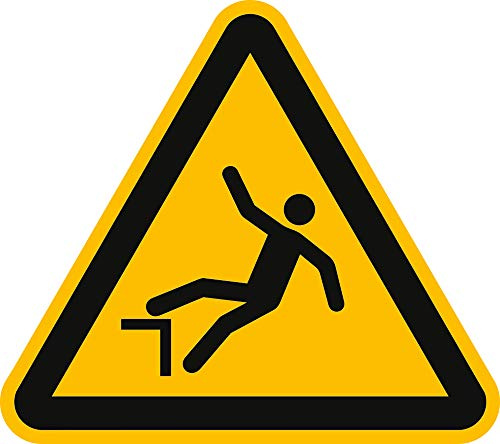 Schild Warnung vor Absturzgefahr nach ISO 7010 30cm sl Alu gemäß ISO 7010, W008