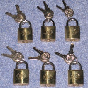 Tri Circle - Lucchetto in ottone, 20 mm, confezione da 6