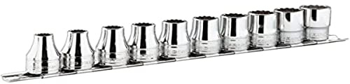 FACOM 3/8 Zoll Steckschlüssel Satz 12 Kant V.7-16 mm 10 Teilig Halter, 1 Stück, J.40E