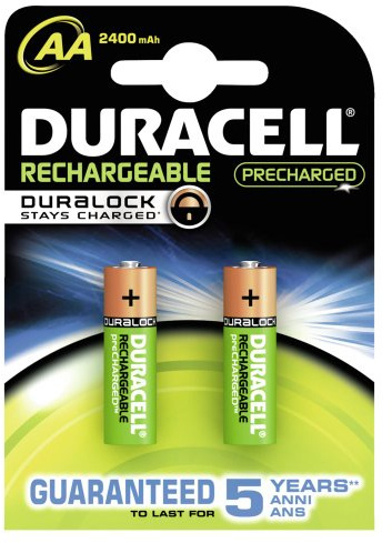 Duracell, Pile ricaricabili AA StayCharged, pre-caricate, HR06, 2400 mAh, 2 pz.