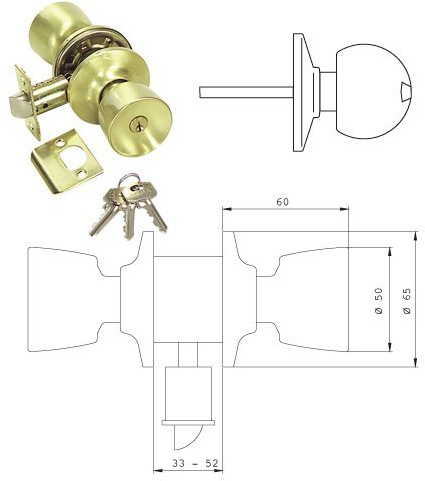 Tesa Assa Abloy 353100LM Juego De Pomos TULIPA Para Puertas Latón Mate Función 31 TULIPA