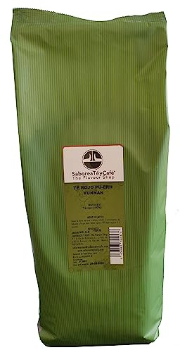 SABOREATE Y CAFE THE FLAVOUR SHOP Té Rojo Pu Erh Yunnan China en Hebra Hoja a Granel con propiedades digestivas Detox 1 kg