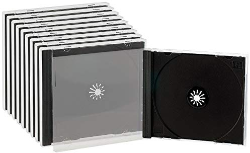 PEARL Doppel Hüllen: Doppel-CD-Jewel-Boxen im 10er-Set, schwarzes Tray (Hülle für CD, Dopple-DVD, Leerboxen, Rohlinge)