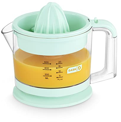 Dash Dual Electric Citrus Juicer Machine - Orange Juicer and Lemon Squeezer with Auto-Reversing Reamer, Adjustable Pulp Control, Mess-Free Spout, 20 oz Juice Container-Lime Squeezer for Home - Aqua