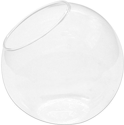 Funshowase 5,9 Zoll Terrarium aus Glas Blumentopf mit Aussparung für Kerzenhalter, runde Form für Pflanzen ohne Erde