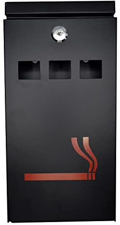 FURNISHED Cenicero para montar en la pared, de acero galvanizado, tipo papelera o cesto de basura