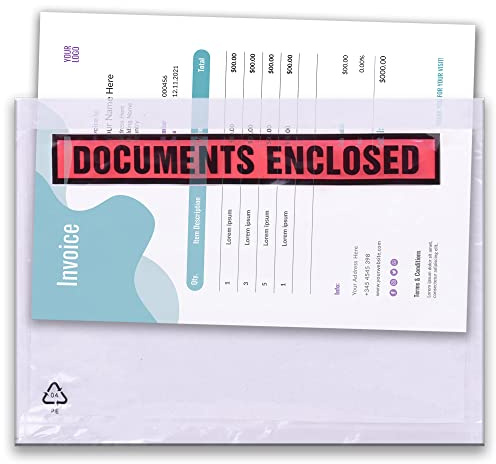 Triplast 1000 x A4 Printed Document Enclosed Wallet (328 x 230 mm) | Peel & Seal Clear Plastic Envelopes/Sleeves/Pockets/Wallets | Attach Invoices, Packing Lists & Delivery Notes to Parcels