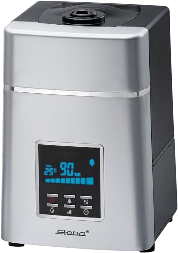 Steba LB 5 Luftbefeuchter, Ultraschallvernebelung, 6 Liter Wassertank | 180ml/h bis 400ml/h, 3 Geschwindigkeitsstufen, 12 Std. Timer