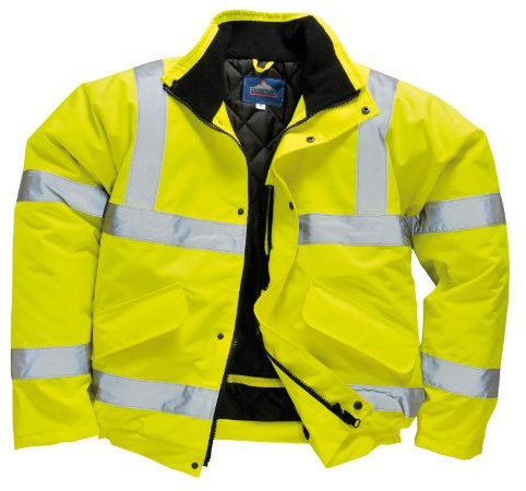 Pilotenjacke Warnschutzjacke Arbeitsjacke Warnjacke Bomber-Jacke XS-7XL (XXL (62-64), Gelb)
