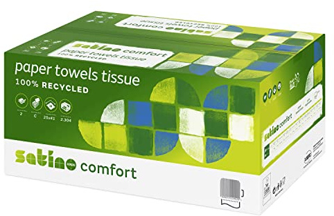 Satino by WEPA Comfort Handtuchpapier - 277270 - PT3-kompatibel - 2304 Blatt - 2-lagig - 100% Recycling-Papier