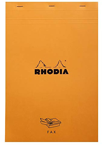 Rhodia 191000C Notizblock (für Faxsendungen, 80 Blätter, 21 x 31,8 cm, 80g, mikroperforiert, mit Vordruck, ideal für Ihre Organisation) 1 Stück, orange