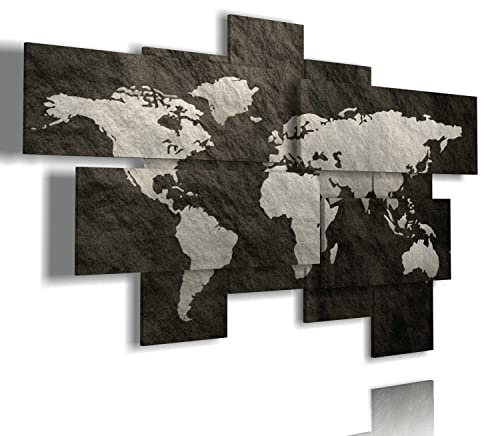 duudaart quadri moderni soggiorno planisfero da parete quadro mappa del mondo astratto mappamondo multilivello 3d