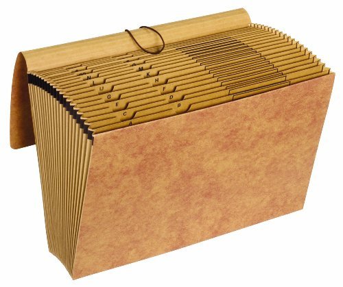 Globe-Weis Globe Weis Pendaflex Kraft Expanding File with Flap and Elastic Closure, 21 Pockets, A-Z Index, Legal Size, (1819AE),Brown