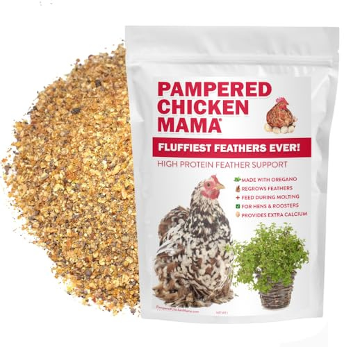 Pampered Chicken Mama Backyard Chicken Molting Supplement: Fluffiest Feathers Ever Backyard Chicken Feed and Supplies for Hens (6 Pound Economy Size)