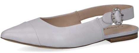 CAPRICE Damen Slingpumps aus Leder Spitz, Grau (Lt.Blue Perl), 39 EU