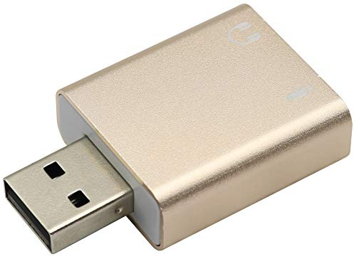 zdyCGTime 5.1 USB Stereo Sound Card,USB 2.0 to 3.5mm 3D Audio Sound Card Adapter,USB-A Sound Adapter,with 3.5m Microphone Ports,Compatible With Windows and Mac,PC,Notebook.(1Pack/Golden)