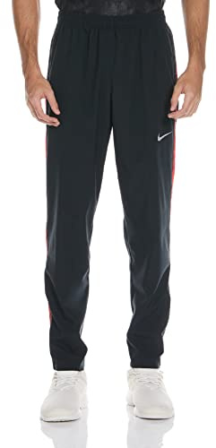 Nike M NK Run Stripe Woven Pant Pantalon de Compression, Black/University Red/(Reflective Silv), M Homme